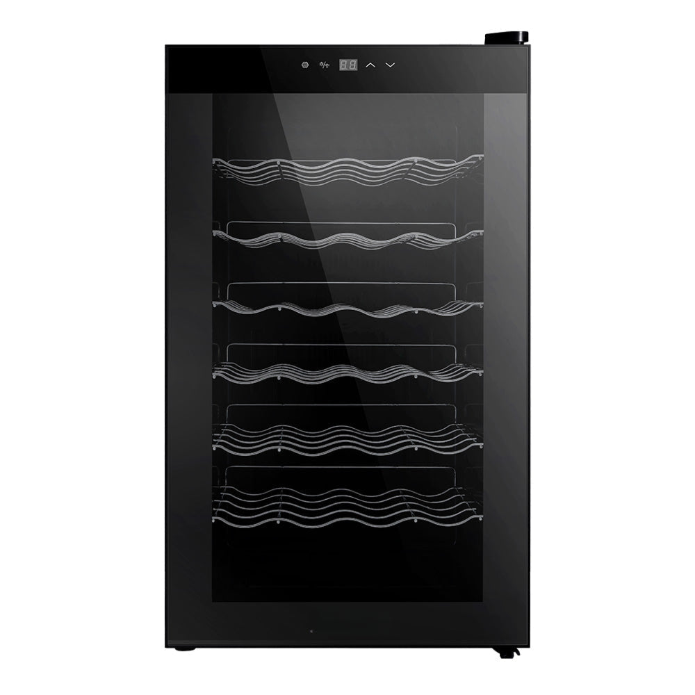 Wine Cooler 28 Bottles Glass Door Beverage Cooler Thermoelectric Fridge Black