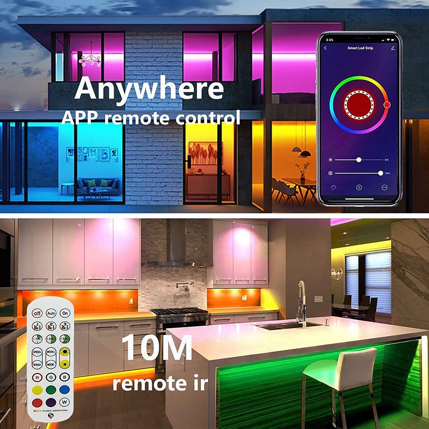 Smart LED Light Strip Compatible with Alexa Google Home Controlled by Smart APP - 20 Meters