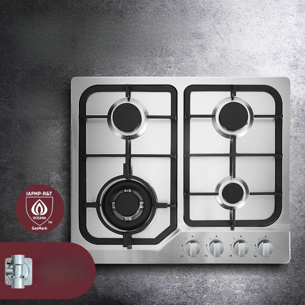 Gas Cooktop 60cm Gas Stove Cooker 4 Burner Cook Top Konbs NG LPG Steel