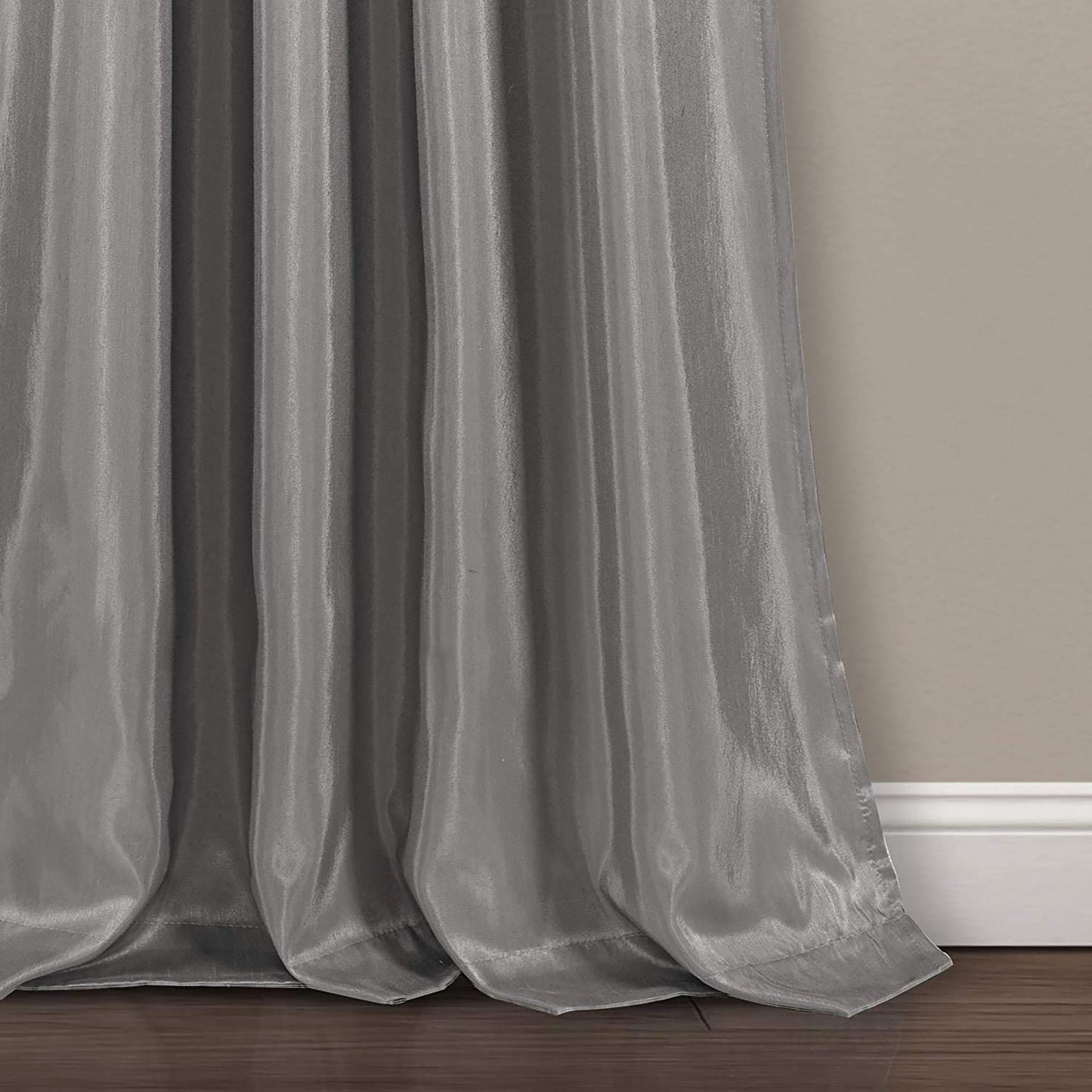 Faux Silk Night Sky Curtain Panel 84x42 Inches - Black and Gray