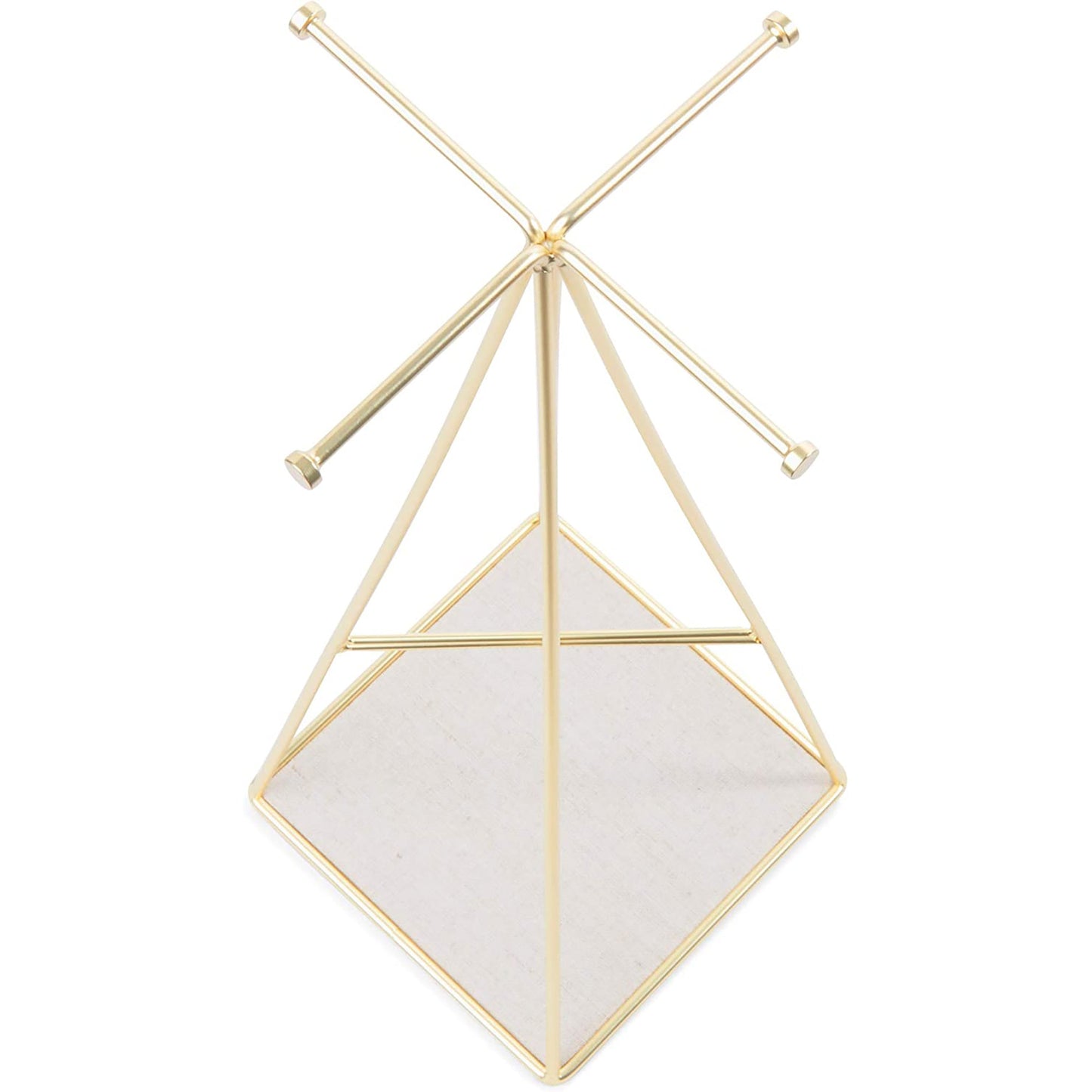 Jewelry Stand and Necklace Holder Accessory Organization 14 Inches Tall - Brass