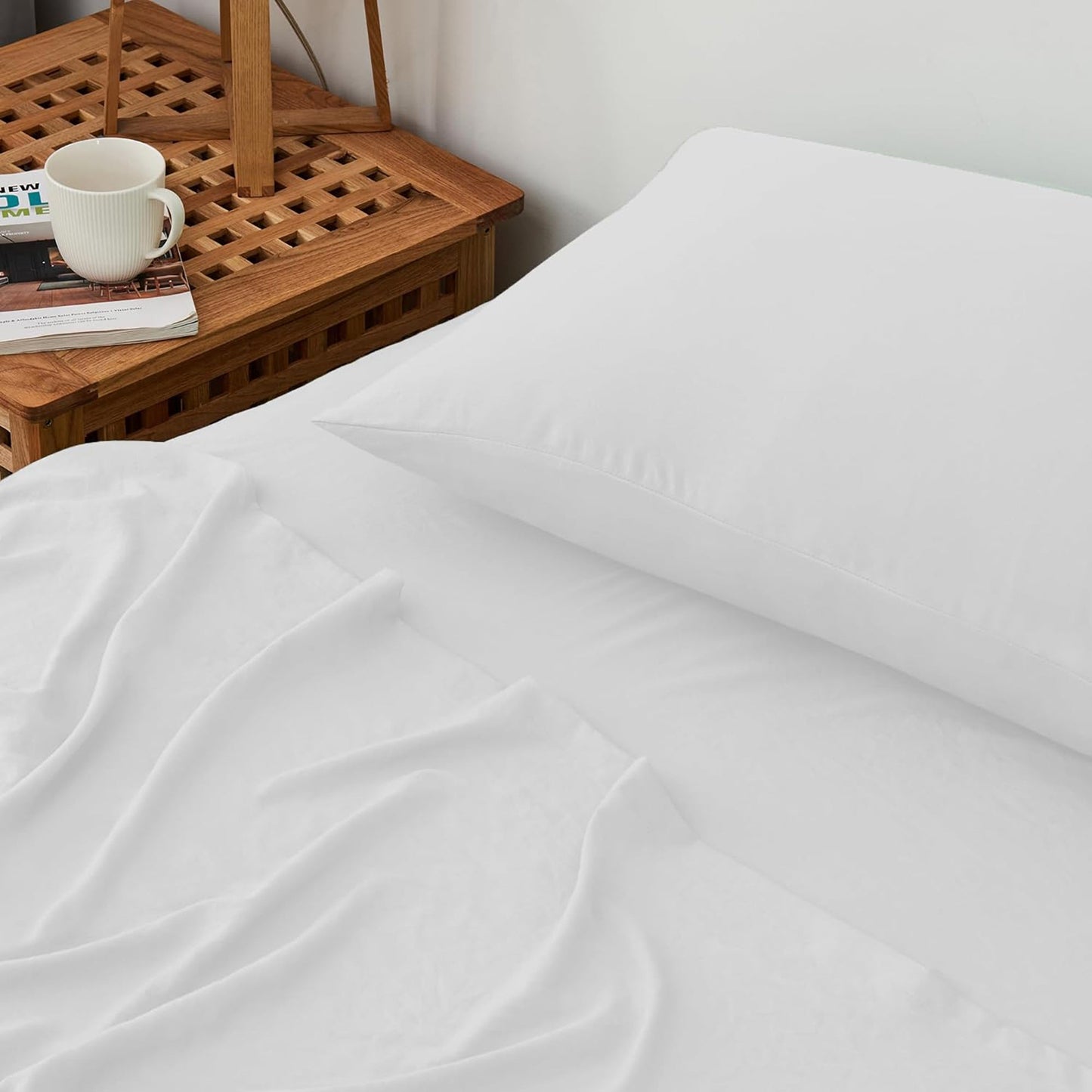 Premium 1800TC Breathable Ultra-Soft Microfibre Single Bed Sheet Set - White