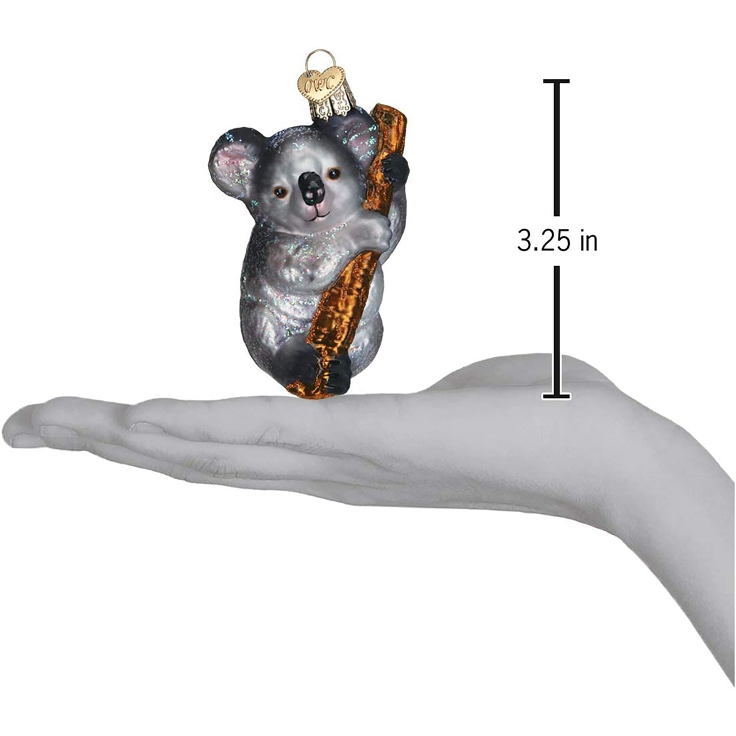 Wildlife Animals Glass Blown Ornaments for Christmas Tree Koala Bear - Red