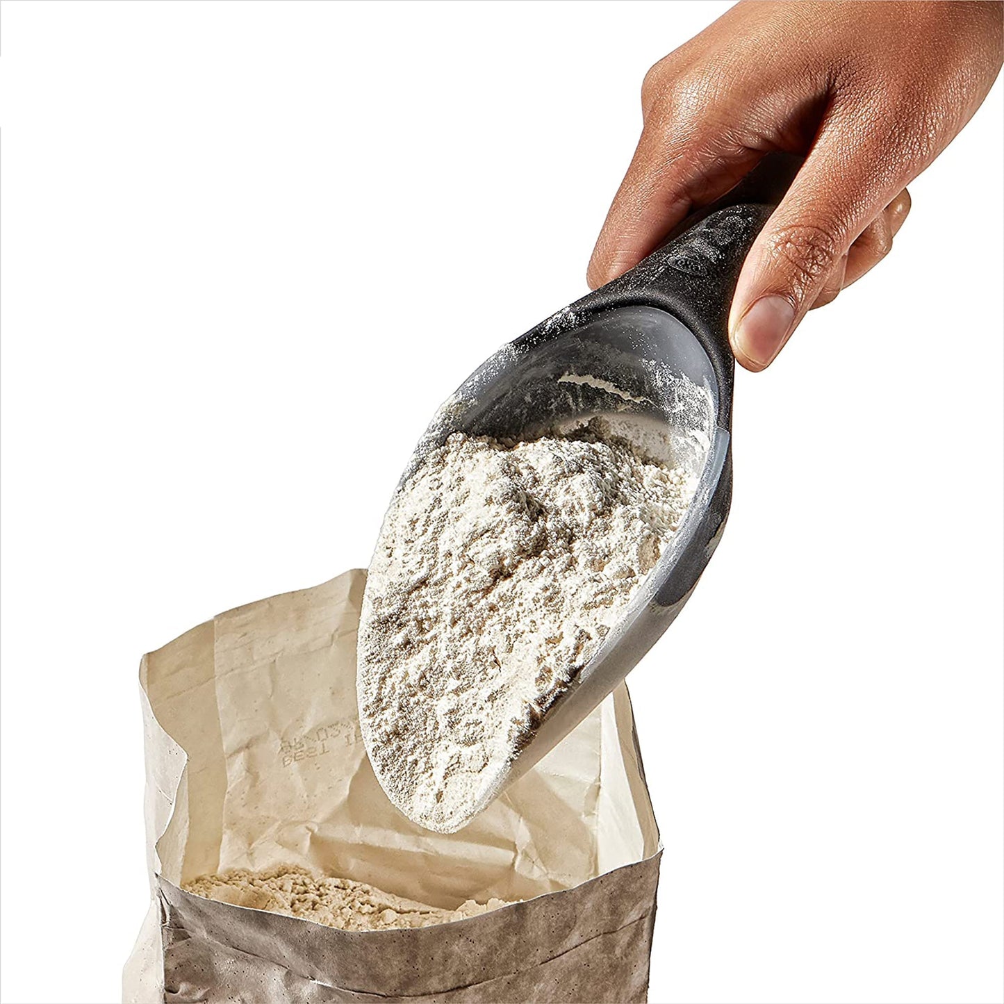 Flexible Versatile Kitchen Scoop with Soft Handle - White