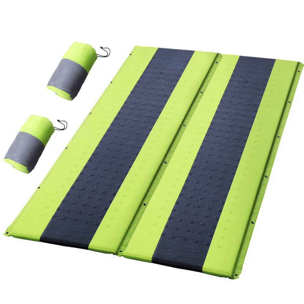 Camping Self Inflating Sleeping Mat Air Bed Double - Green