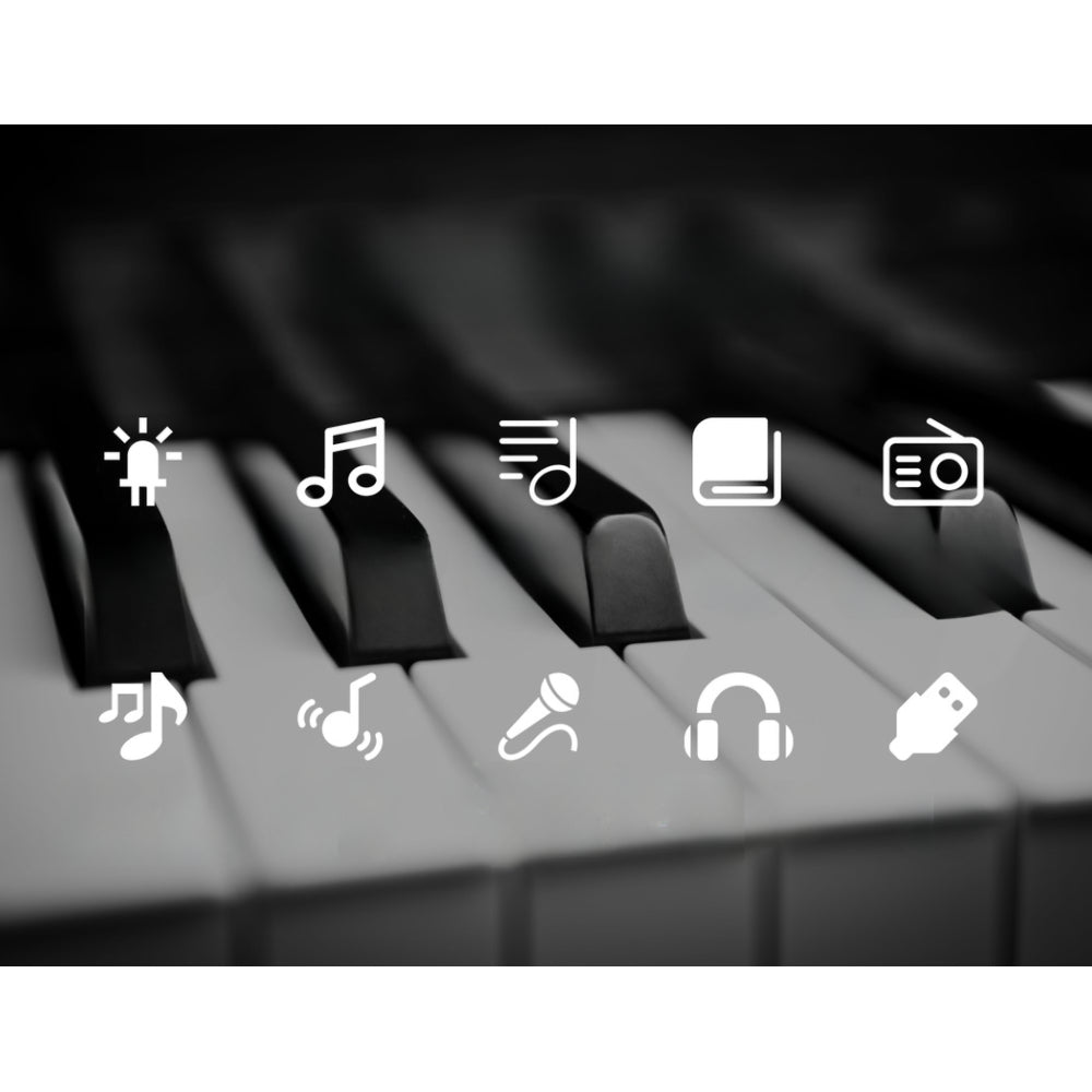 61 Key Lighted Electronic Piano Keyboard LCD Electric w/ Holder Music Stand