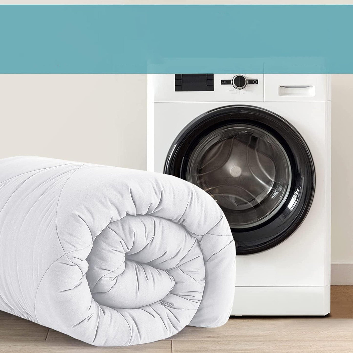 Warm and Cooling Microfibre Comforter Bedding Set - White