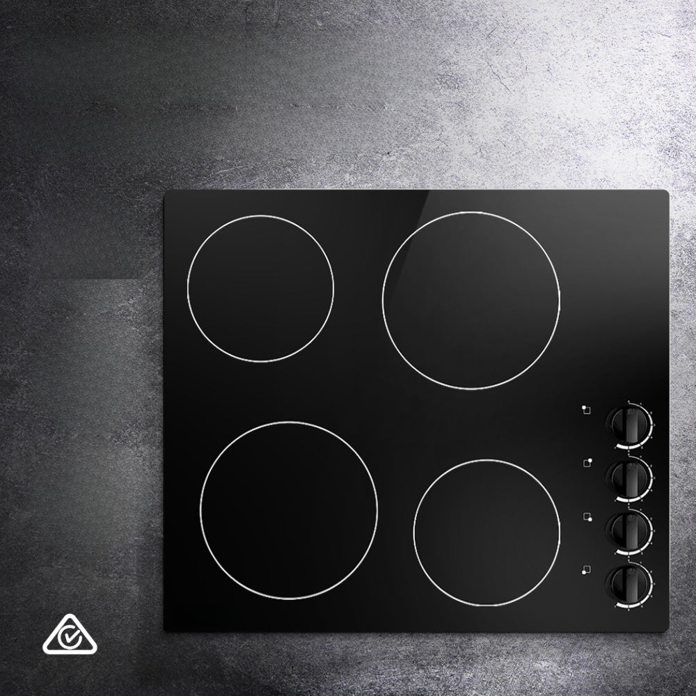 Ceramic Cooktop 60cm Electric Kitchen Burner Cooker 4 Zone Knobs Control