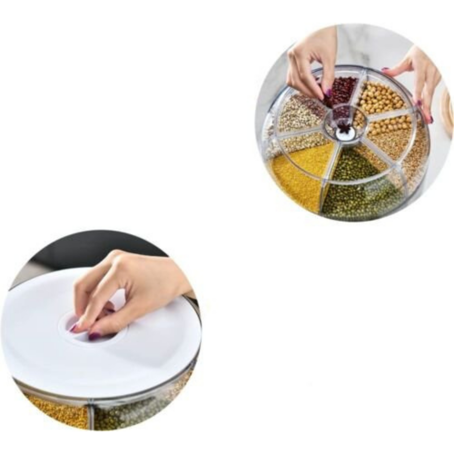 10L Rice Storage Dispenser 360 Degree Rotating Dry Food Grain Container