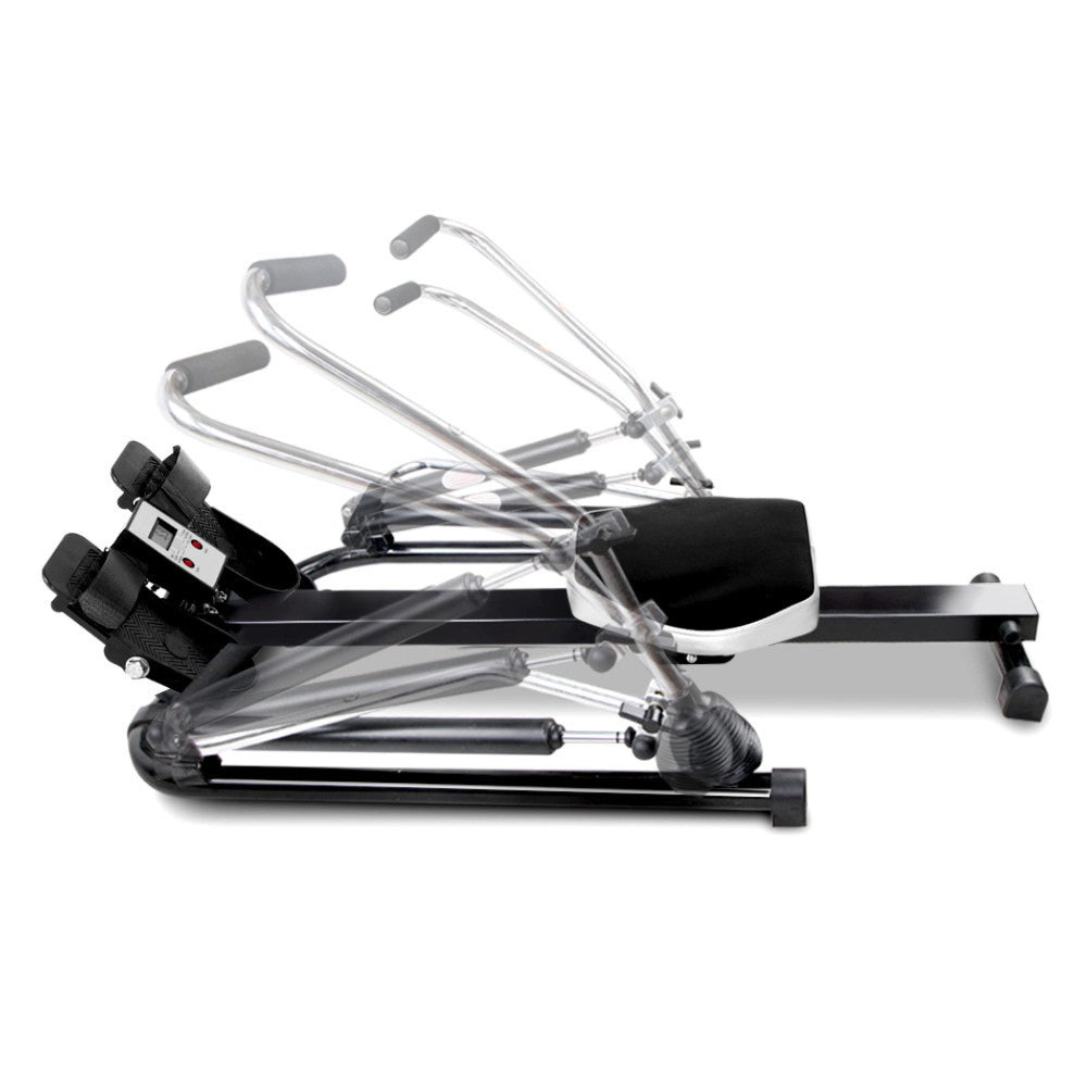 Rowing Exercise Machine Hydraulic Resistance Fitness Gym Cardio - Weight Capacity 200kg