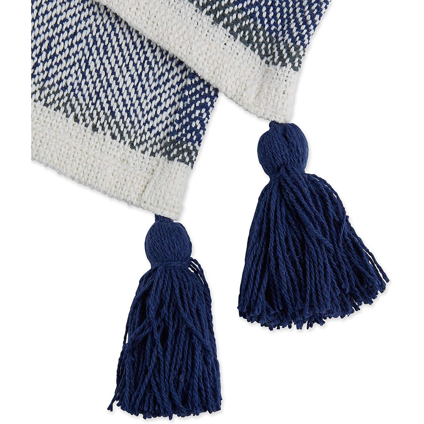 Traditional 2 Tone Chevron Stripe Throw 50x60 - Navy