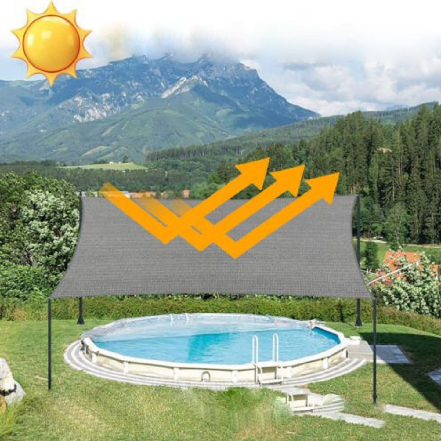 Extra Heavy Duty Grey Shade Sail Sun Triangle Square Rectangle for Garden
