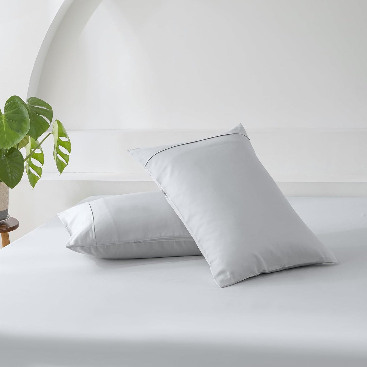 500TC Soft and Luxurious 100% Cool Breathable Cotton Bed Sateen Set - Silver