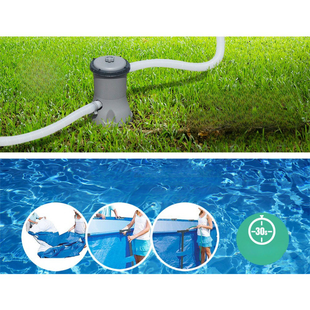 Swimming Pool Above Ground Pools Filter Pump 3.66M Power Steel Frame