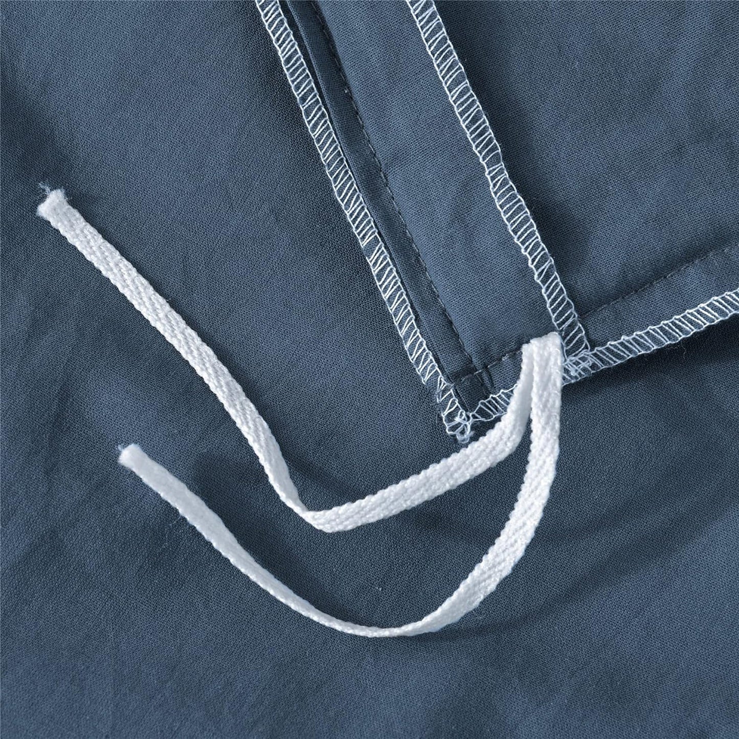 Ultra Soft 100% Washed Cloth Cotton Quilt Cover Set - Navy Blue