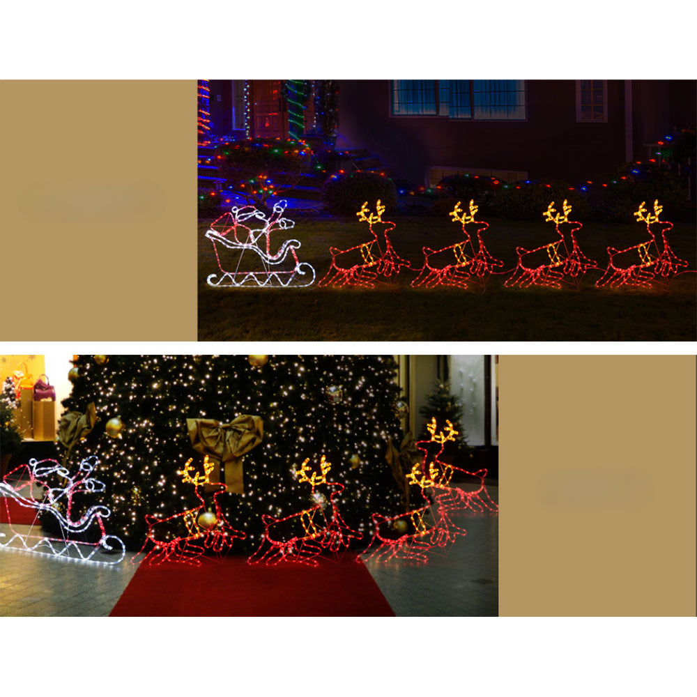 Christmas Motif Lights LED Rope Reindeer Colourful Xmas - 5m