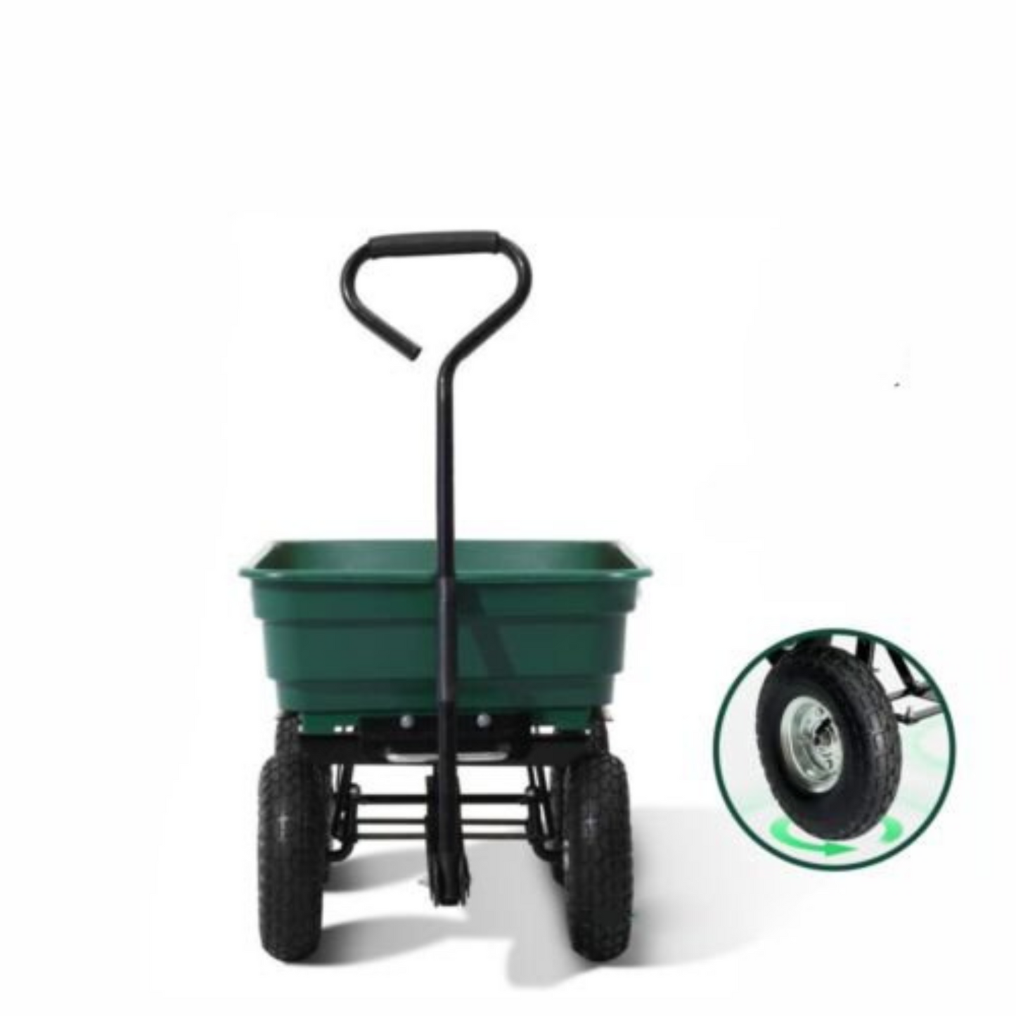 65L Garden Dump Cart Tipping Bed Trolley Wagon Wheelbarrow Holds Up to 270kg