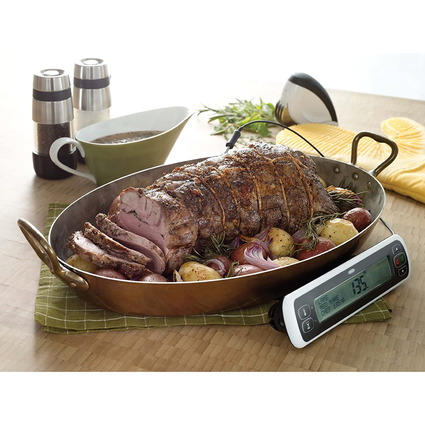 Stainless Steel Mess Free Salt and Pepper Grinder Set - Black and Silver