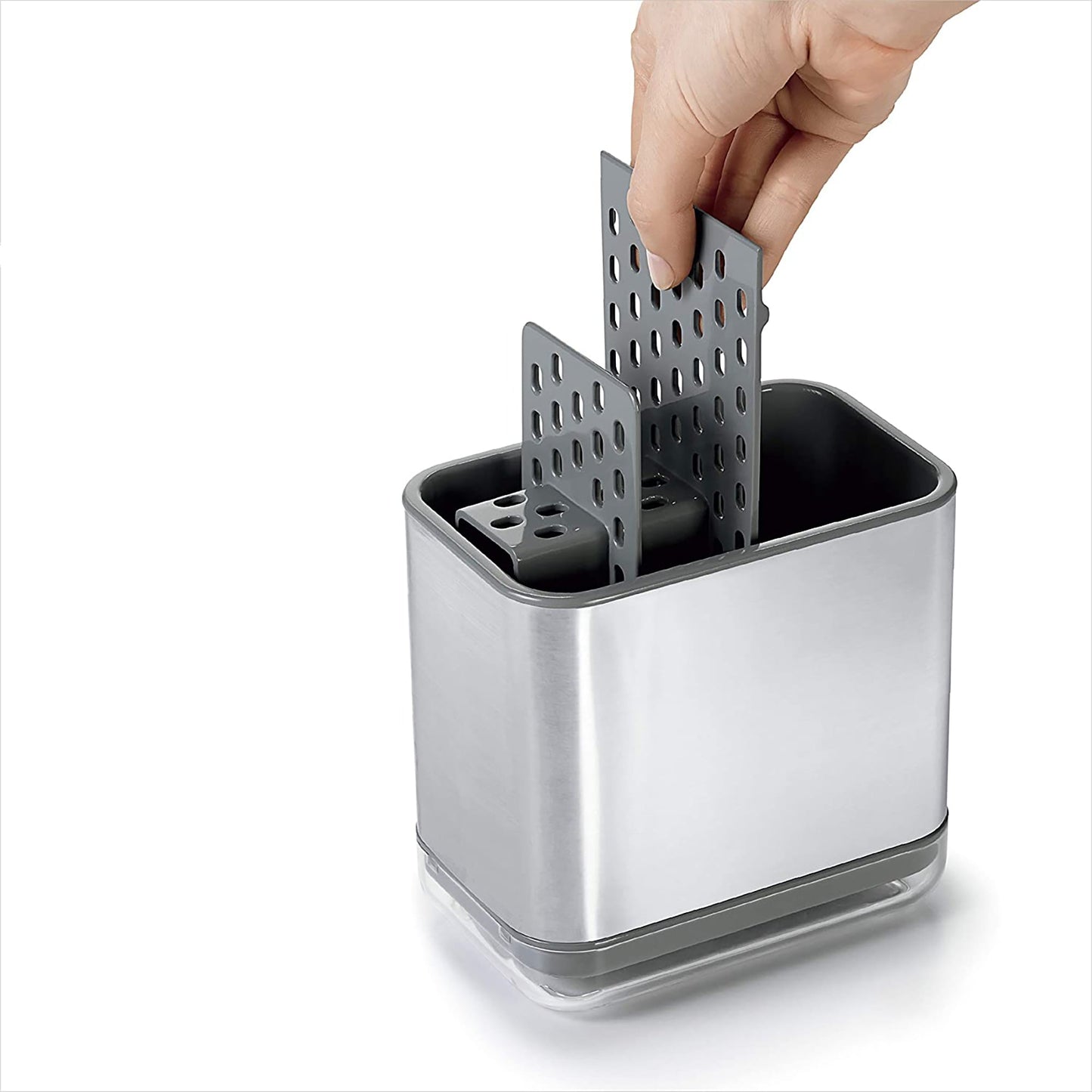 Stainless Steel Sink Countertop Caddy Cleaning Tools Organizer - White