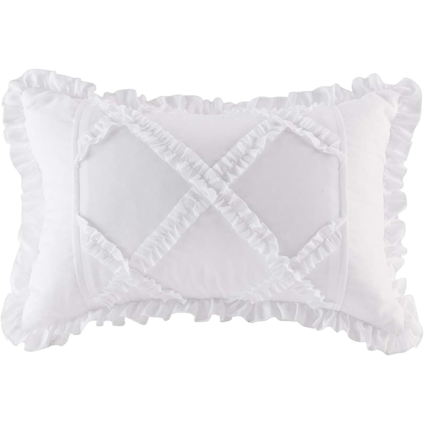 Tufted Cotton Quilted Diamond Ruffle Daybed Cover Set - Rosie White