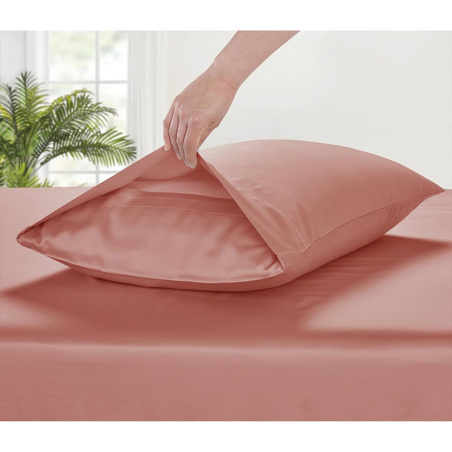 2 Pack Cooling Breathable Pillowcase with Envelope Closure - Blush