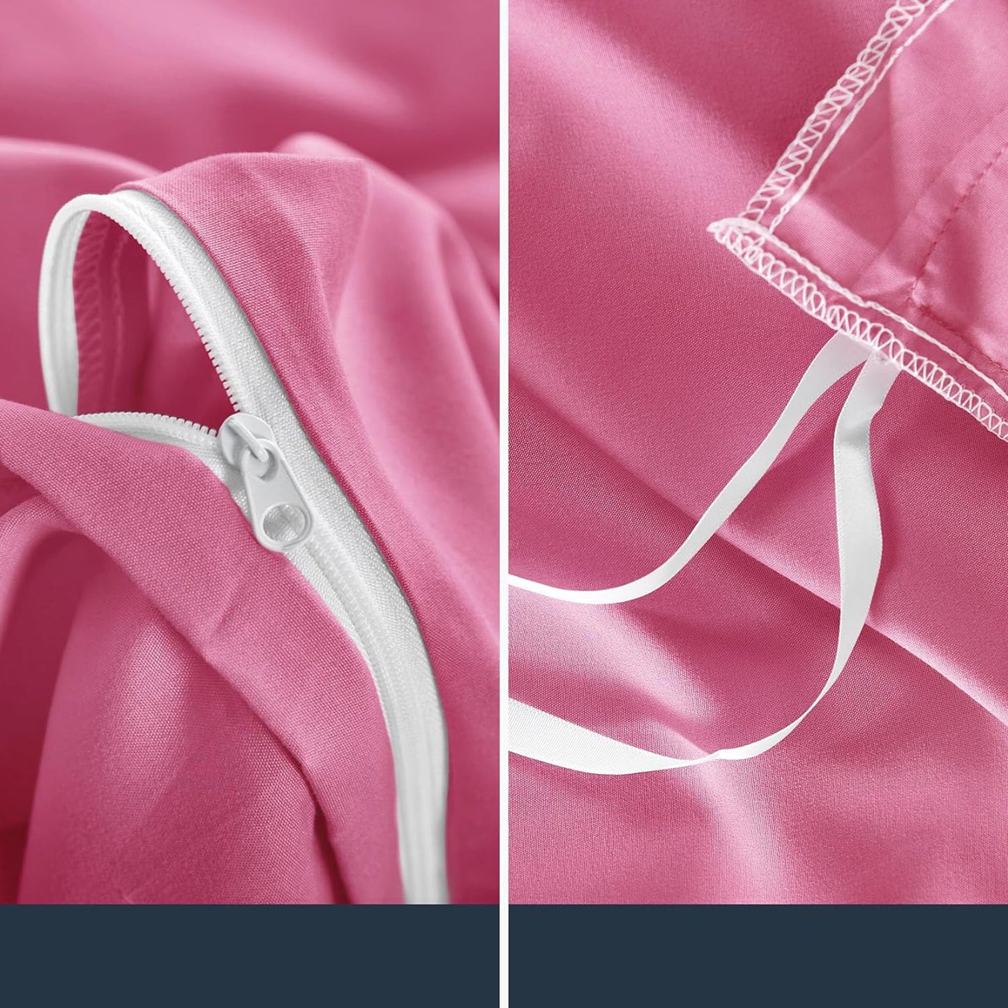 1000TC Ultra Soft Microfiber Duvet Doona Cover Quilt Cover Set - Ruffle Bright Pink