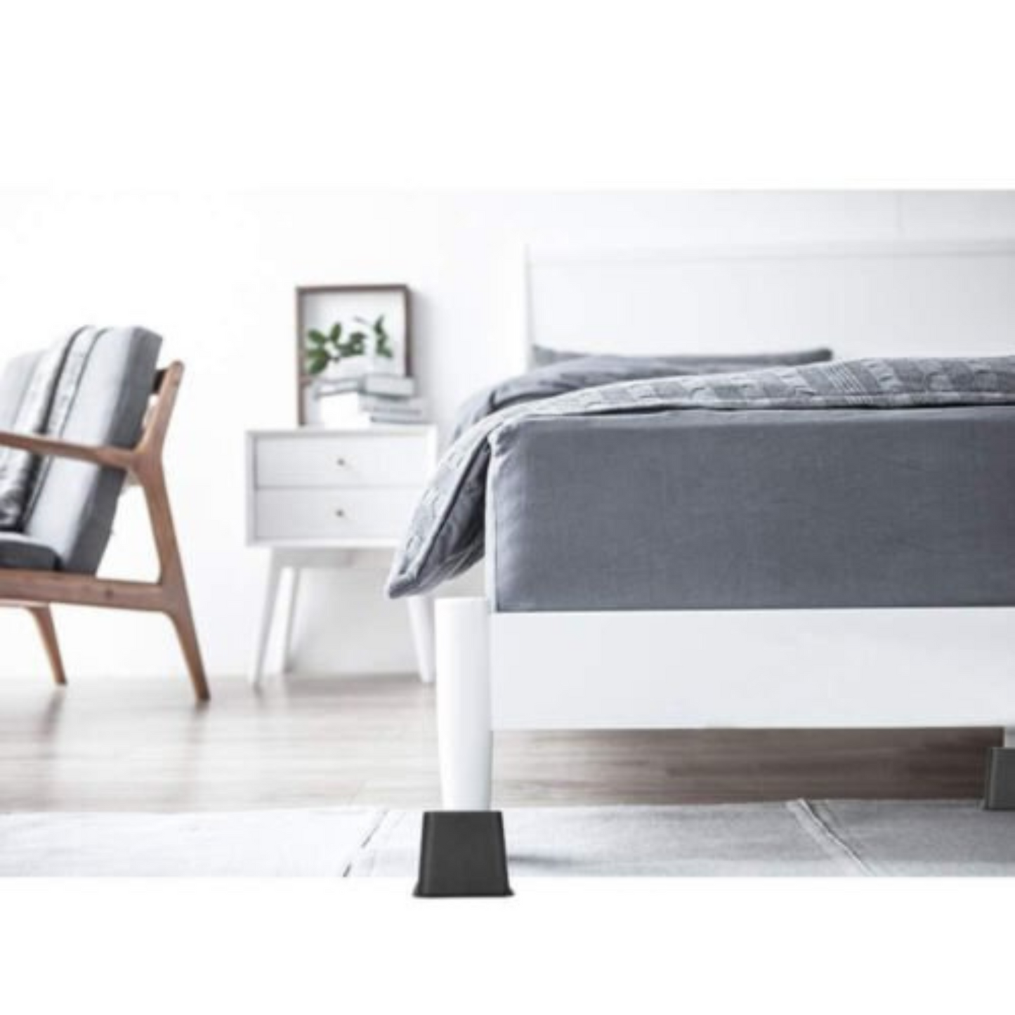 4 to 8pcs Black Furniture Leg Extender Stands Chair Bed Riser Elephant Feet