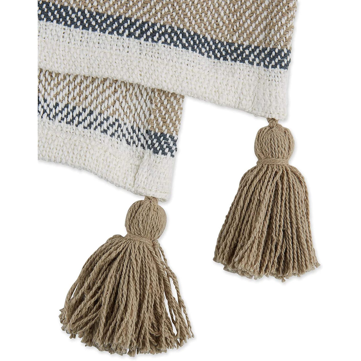 Traditional 2 Tone Chevron Stripe Throw 50x60 - Stone