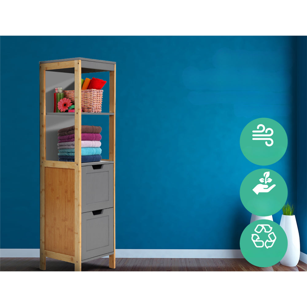 Bathroom Cabinet Tallboy Furniture Toilet Storage Laundry Cupboard 115cm
