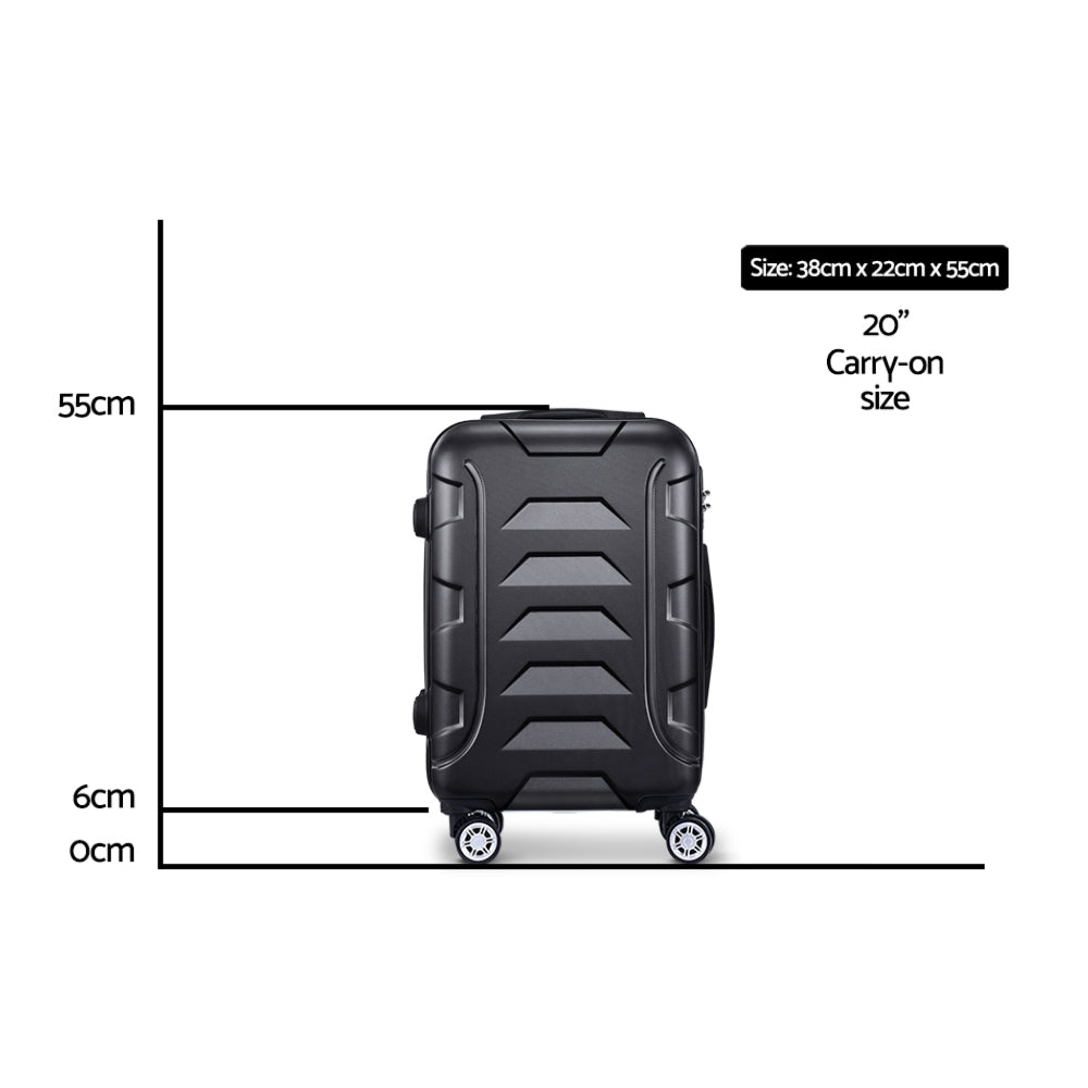 20" Luggage Travel Suitcase Set Trolley Hard Case Strap Lightweight