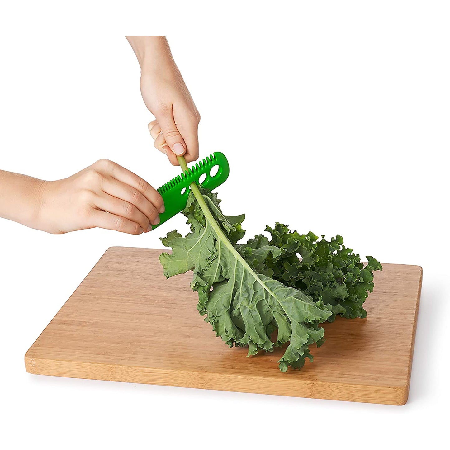 Quick and Efficient Herb and Kale Stripping Comb - Green