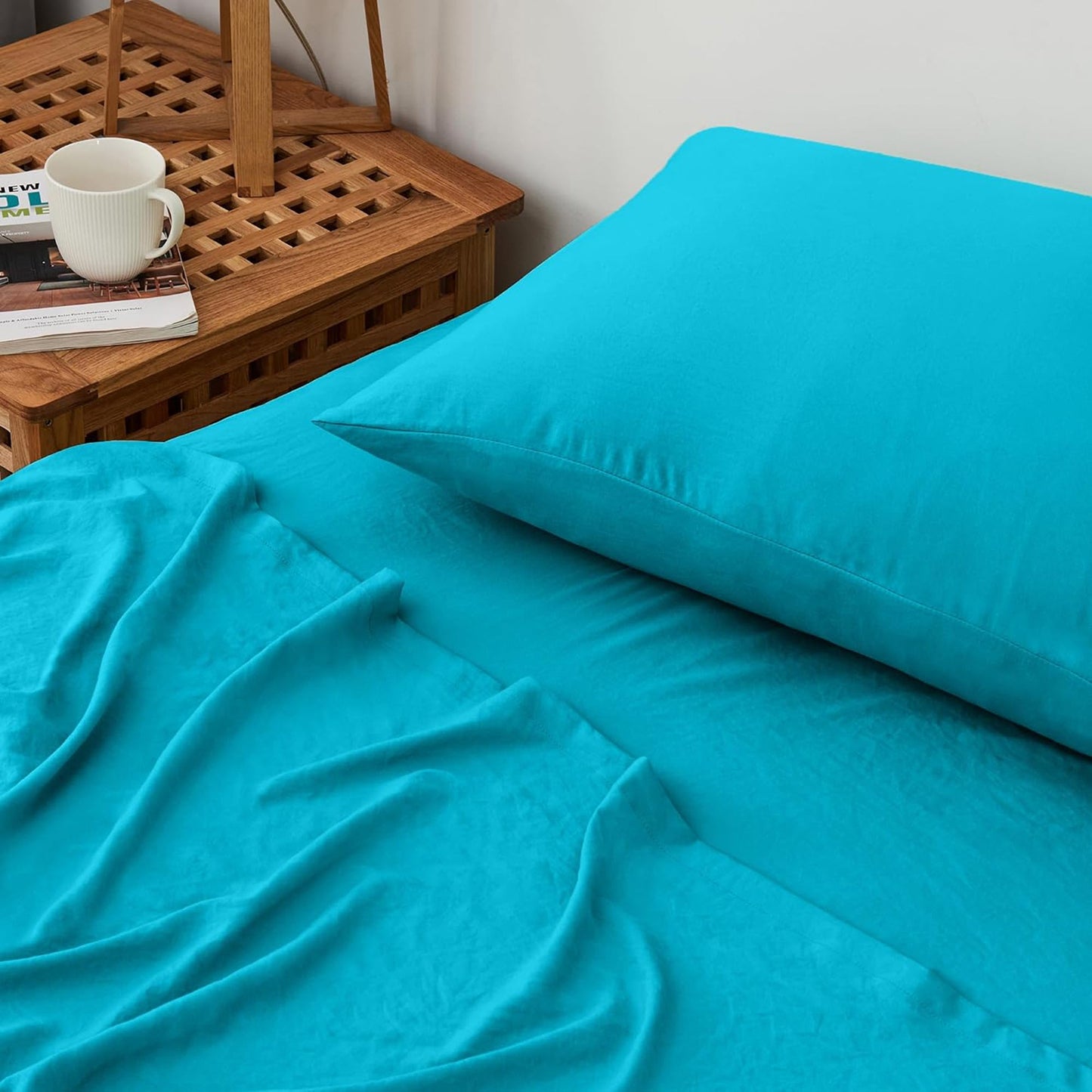 Premium 1800TC Breathable Ultra-Soft Microfibre Single Bed Sheet Set - Turquoise