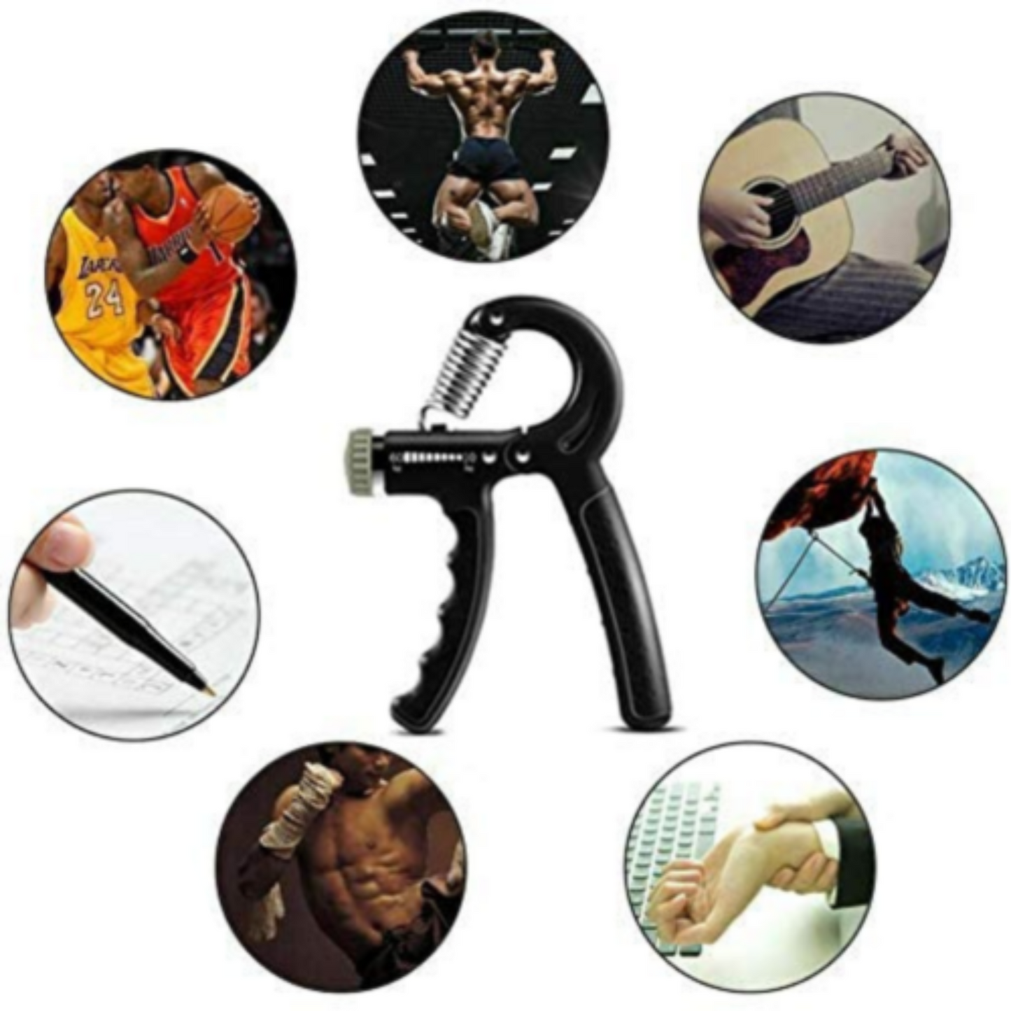 Adjustable Hand Grip Strength Trainer Exercise Power Forearm Wrist Gym 10 to 60kg