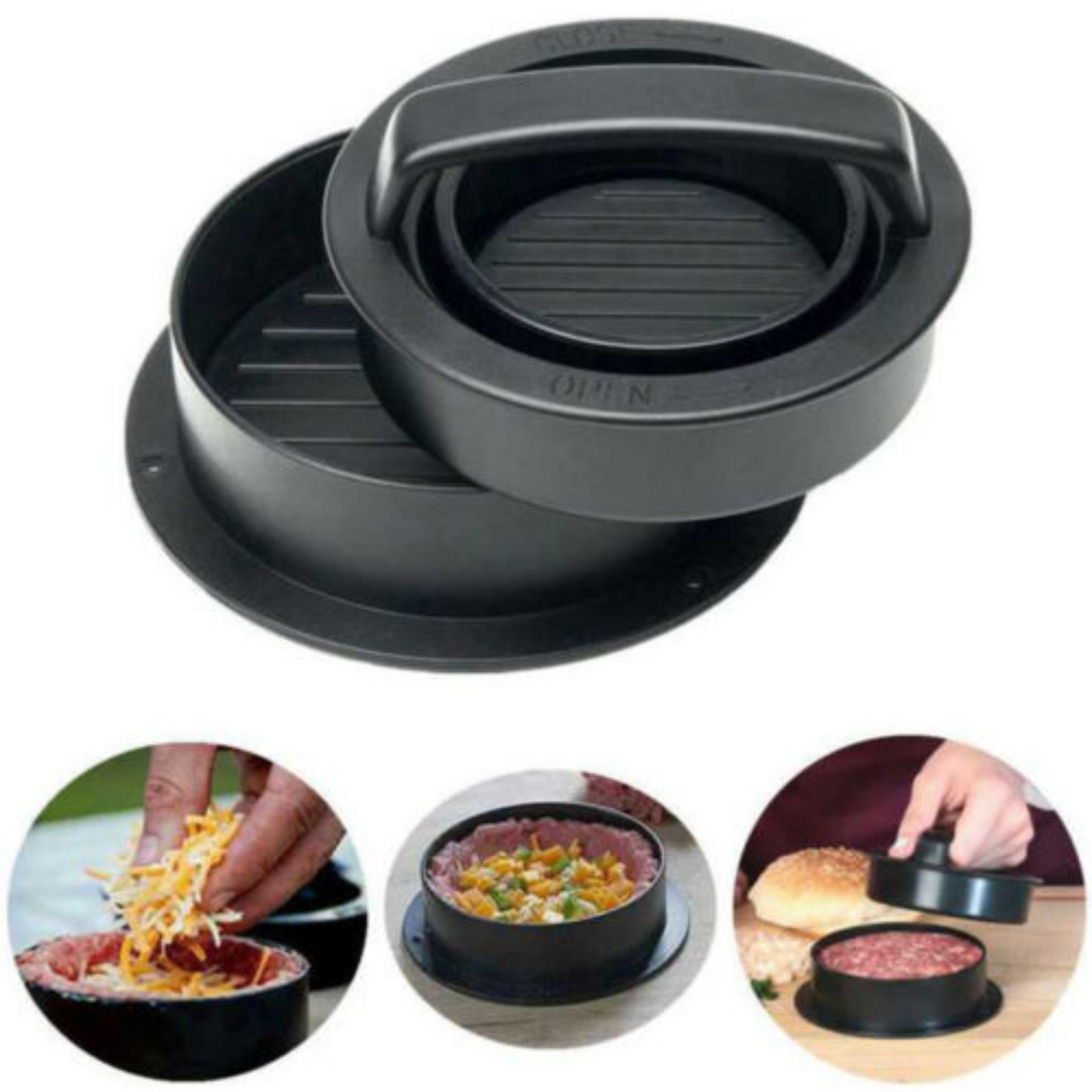 DIY Hamburger Patty Mould Maker Non-Stick Stuffed Meat Press for BBQ