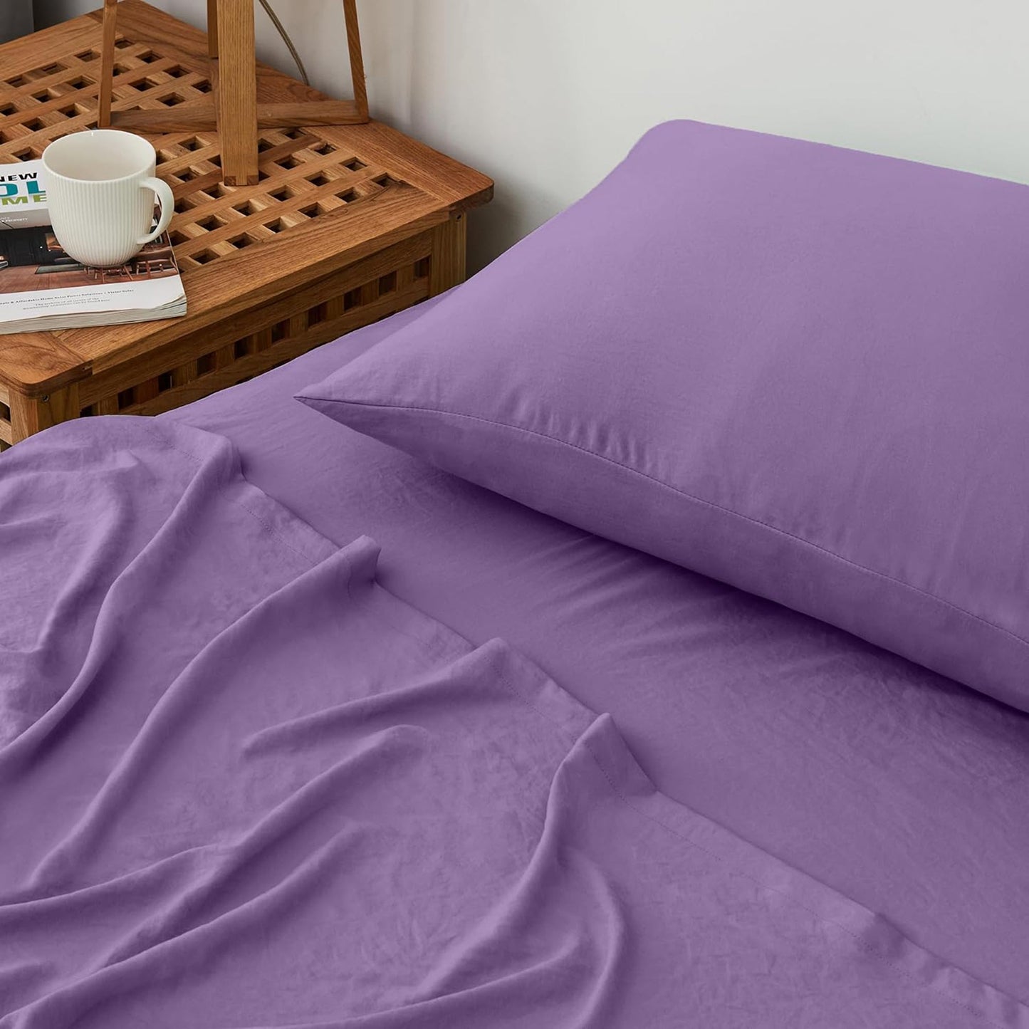Premium 1800TC Breathable Ultra-Soft Microfibre Single Bed Sheet Set - Dusty Lilac