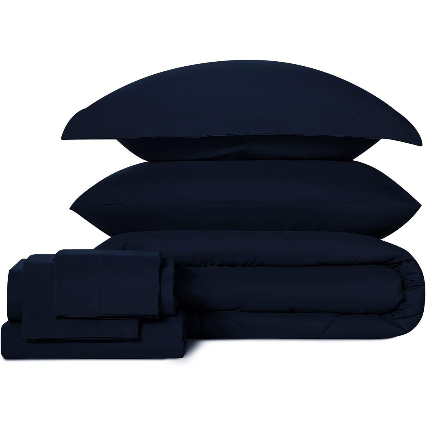 Warm and Cooling Microfibre Comforter Bedding Set - Navy