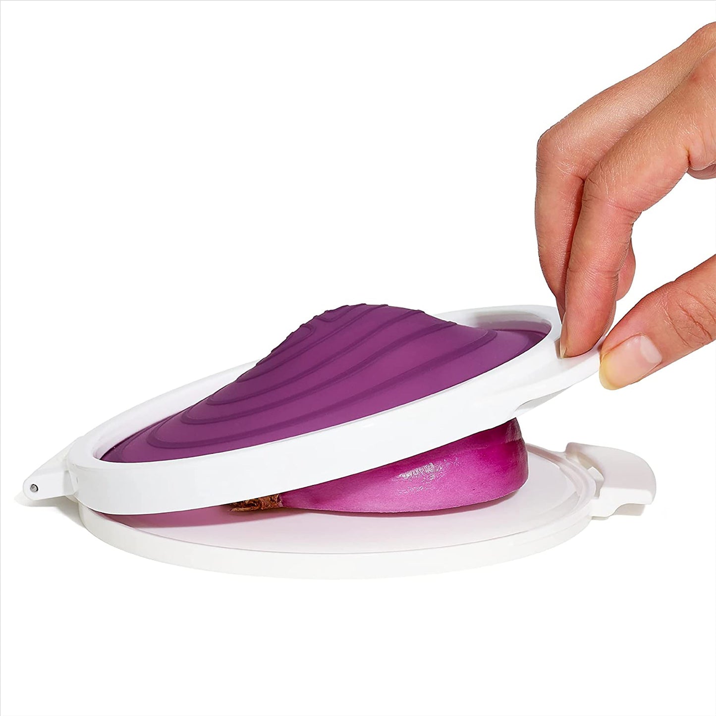 Cut and Keep Reusable Silicone Produce Saver Set Onion and Lemon - Purple and Yellow