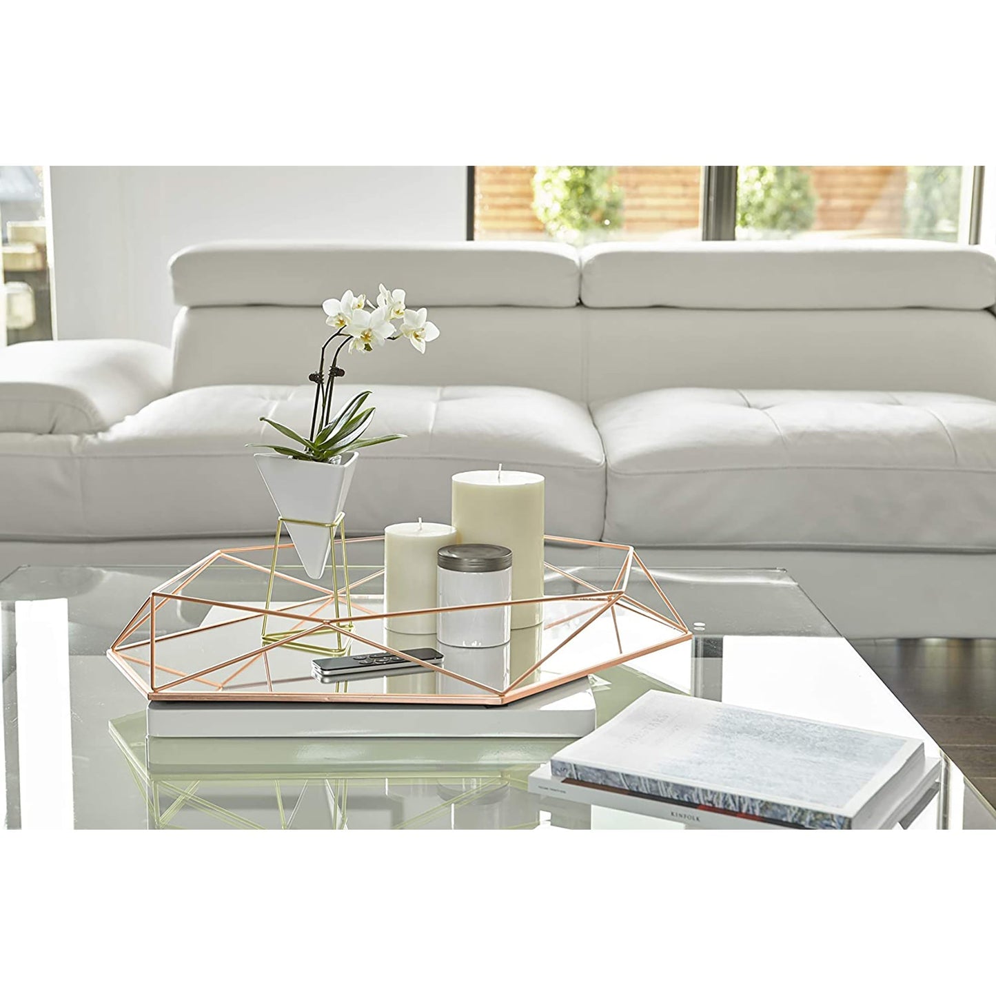 Modern Geometric Shaped Oval Wall Mirror Home Decor - Copper