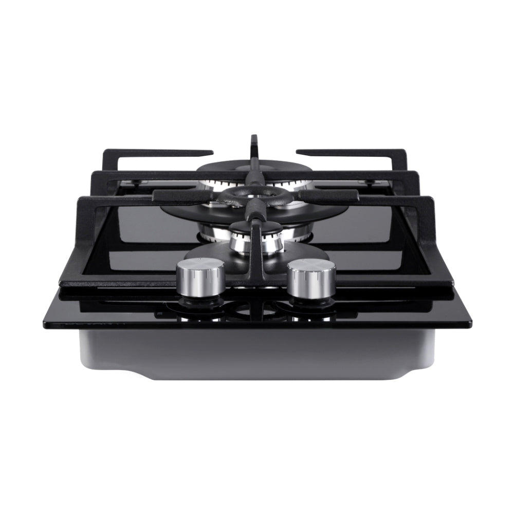Gas Cooktop 30cm Gas Stove Cooker 2 Burner Cook Top Konbs NG LPG Black