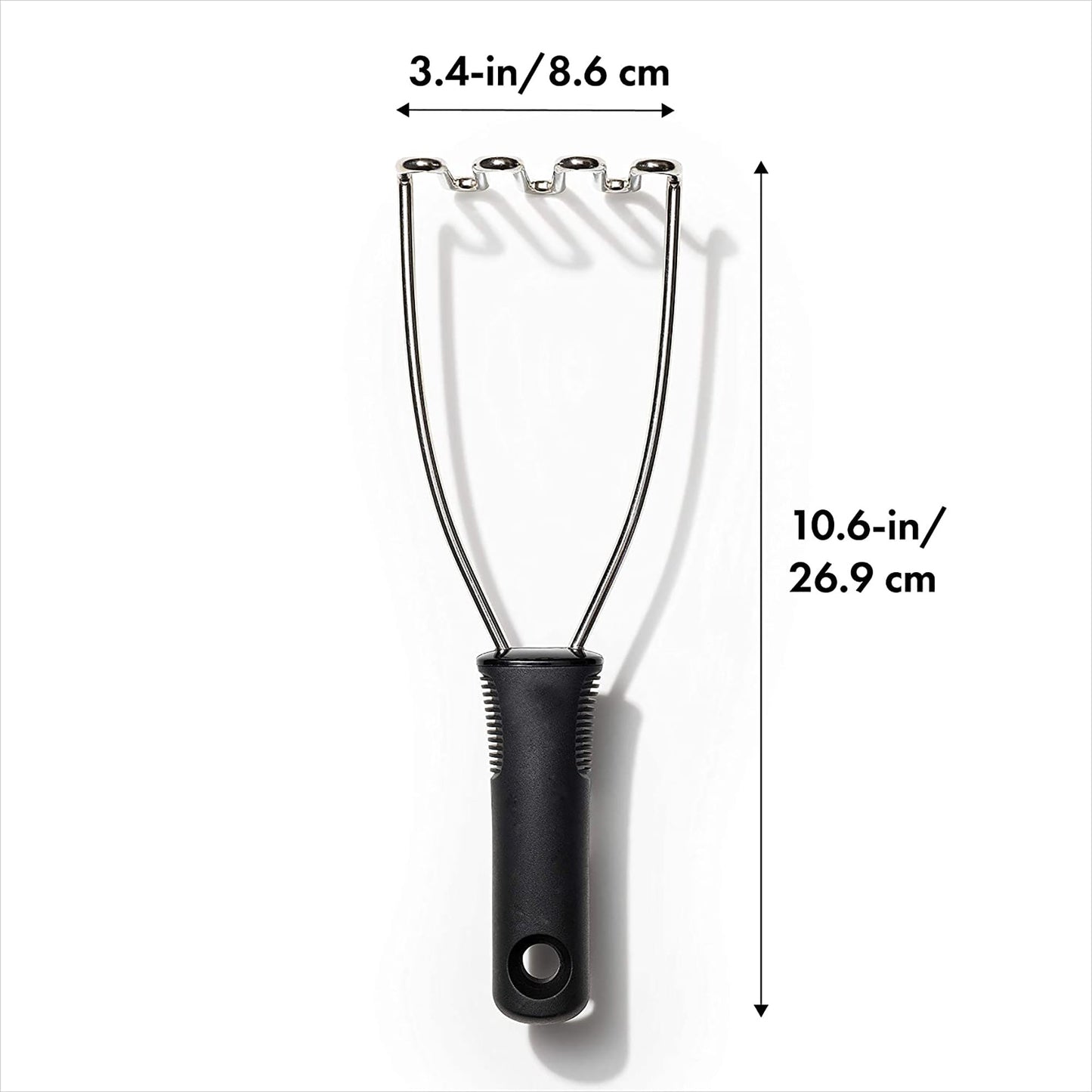 Stainless Steel Wire Potato Masher 10.6x3.4 Inch - Black