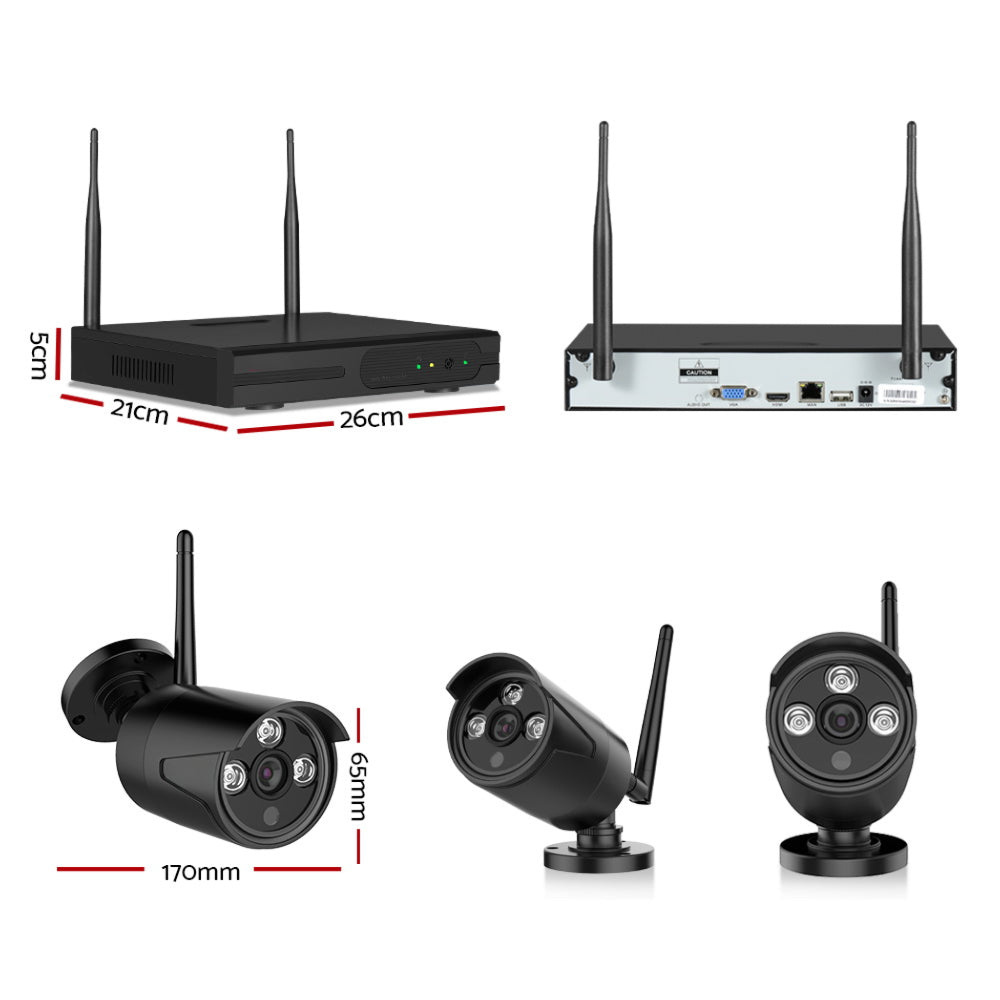 CCTV Wireless Security Camera System 8CH Home Outdoor WIFI 6 Bullet Cameras Kit 1TB