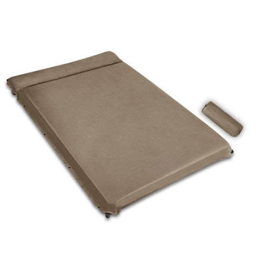 Camping Self Inflating Matress Joinable Double - Coffee