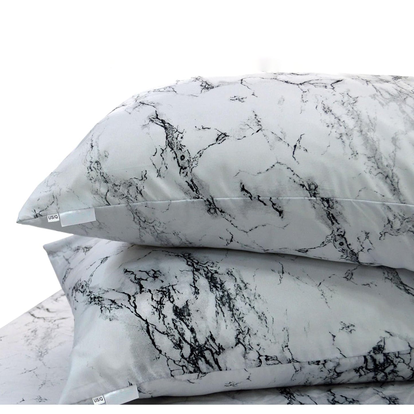 Soft and Lightweight Microfibre Deep Bed Sheet Set - Grey White