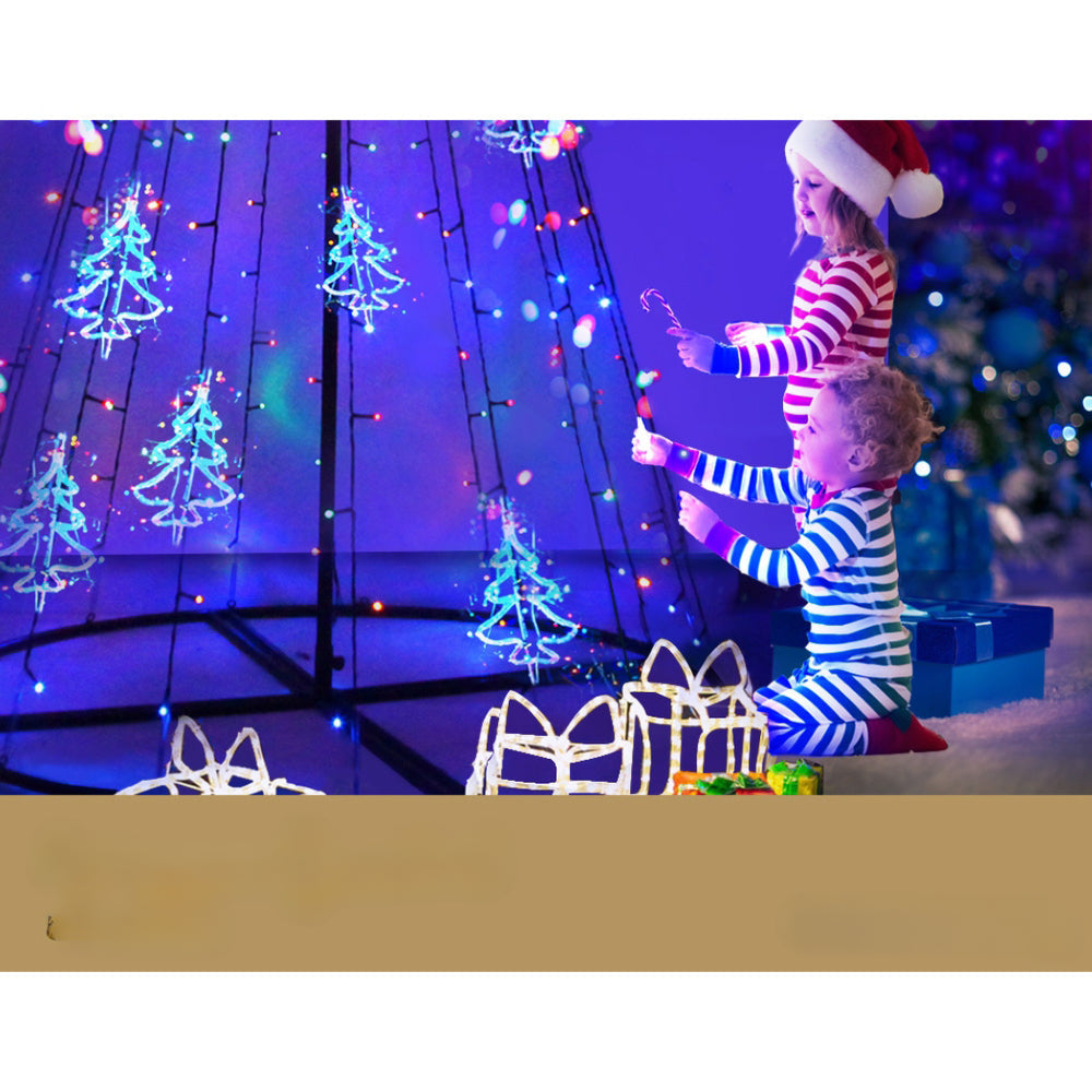 Christmas Tree Xmas Solar Lights Multi Colour 264 LED - 2.1m