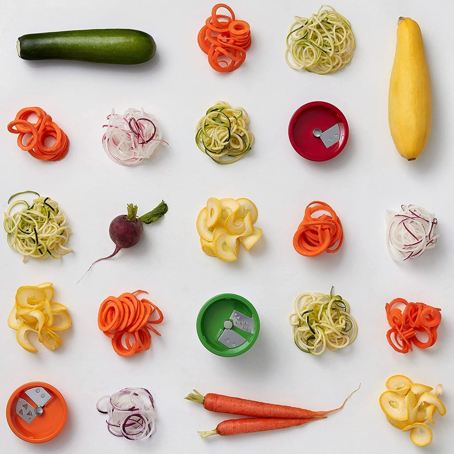 Stainless Steel 3 Blade Good Grip Hand Held Spiralizer Set - Green