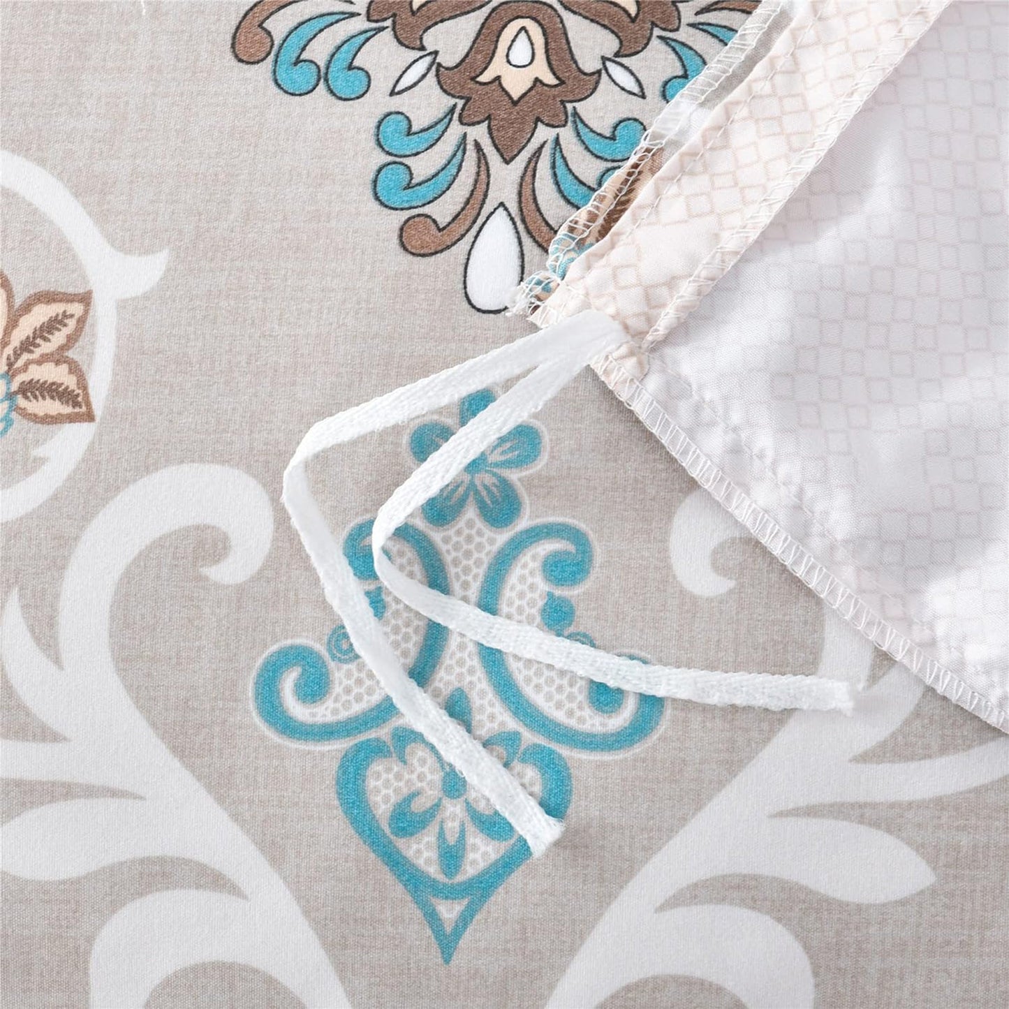 Soft Microfibre Bedding Quilt Cover Set - Floral Beige