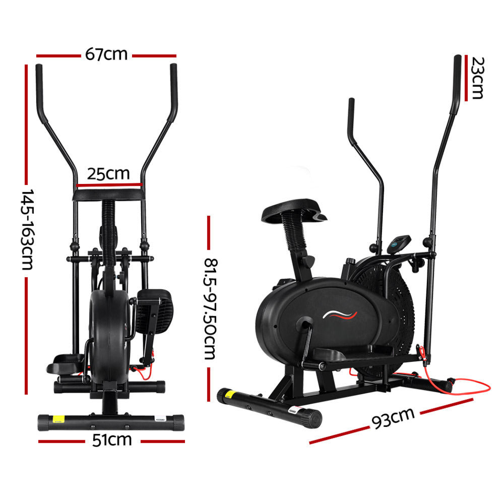 Elliptical Cross Trainer Exercise Bike Gym Fitness Machine Running Walking - 4 in 1