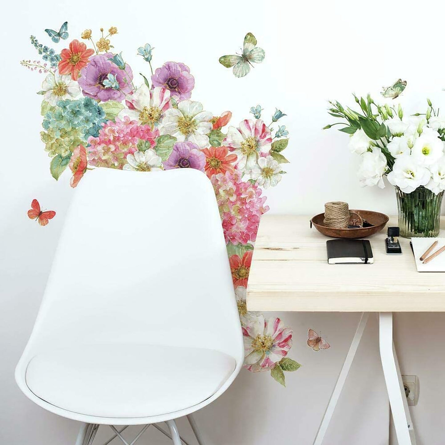 Garden Bouquet Peel and Stick 20 Wall Decals for Living Room Bedroom Kitchen