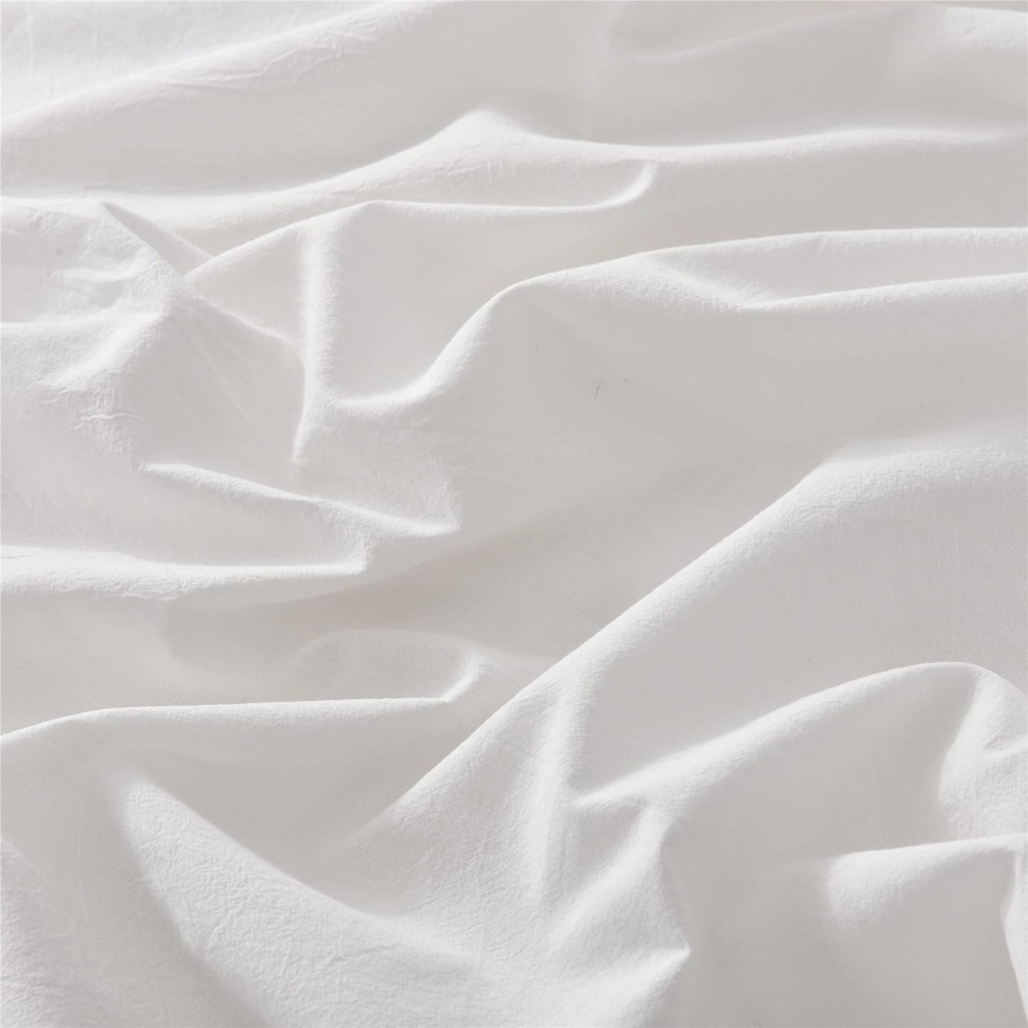 Ultra Soft 100% Washed Cloth Cotton Quilt Cover Set - White