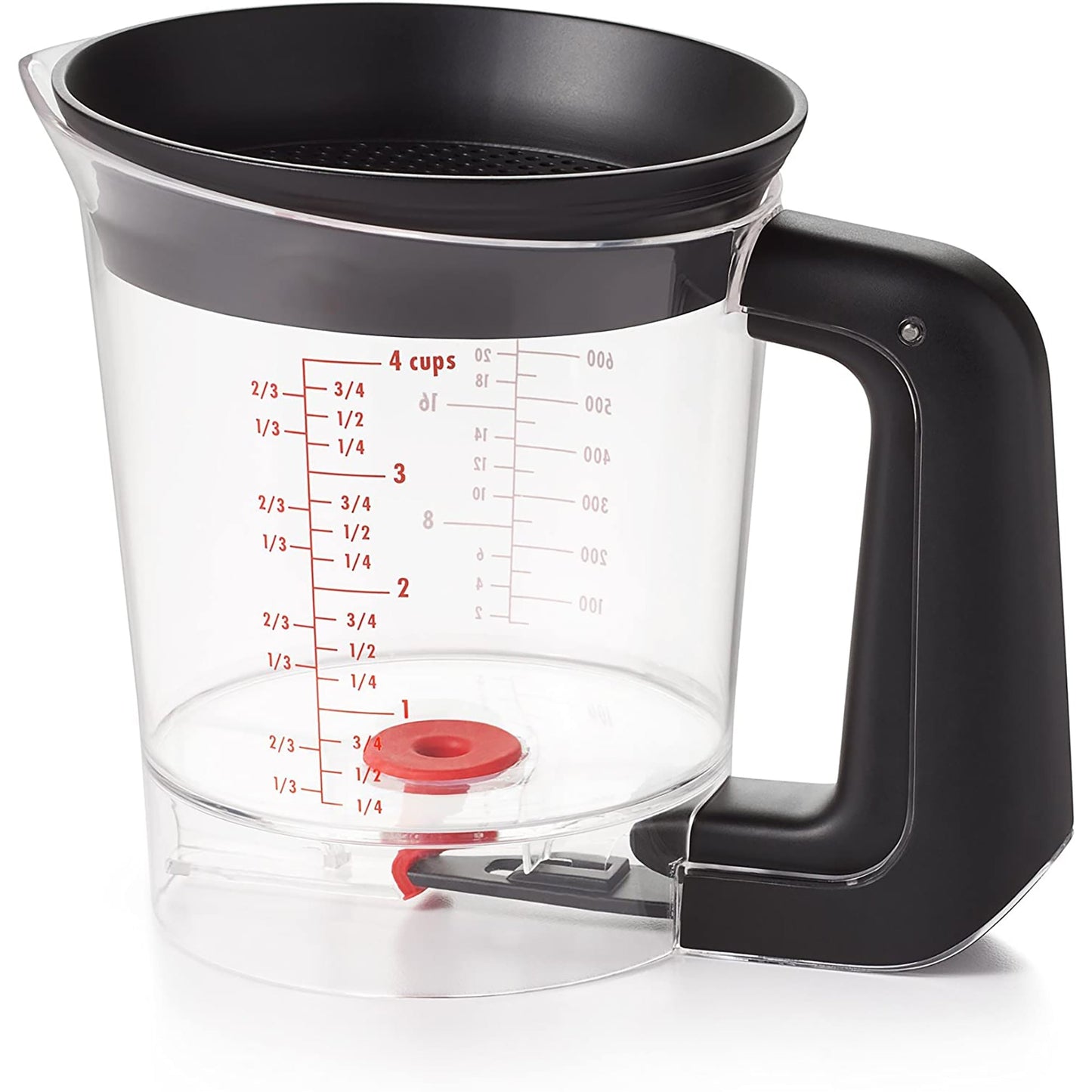 Gravy Fat Separator with 4 Cup or 1 Litre Capacity - Black